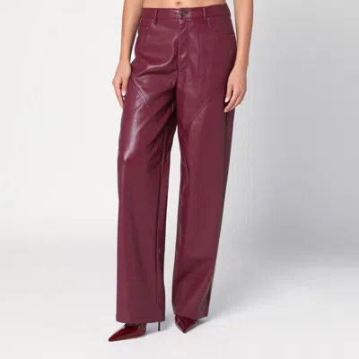 ROTATE BIRGER CHRISTENSEN ROTATE BIRGERCHRISTENSEN  BORDEAUX FAUX LEATHER TROUSERS
