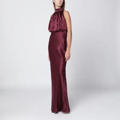 ROTATE BIRGER CHRISTENSEN ROTATE BIRGERCHRISTENSEN  BORDEAUX LONG SILK DRESS