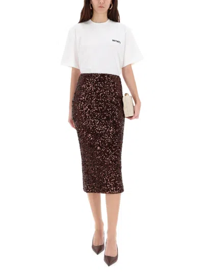 Rotate Birger Christensen Rotate Birgerchristensen Brown Recycled Polyester Skirt