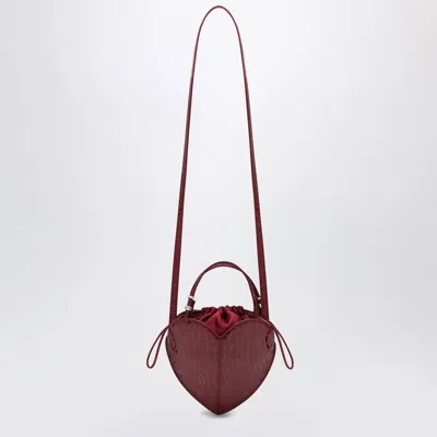 Rotate Birger Christensen Rotate Birgerchristensen Burgundy Heart Bag Croco In Leather