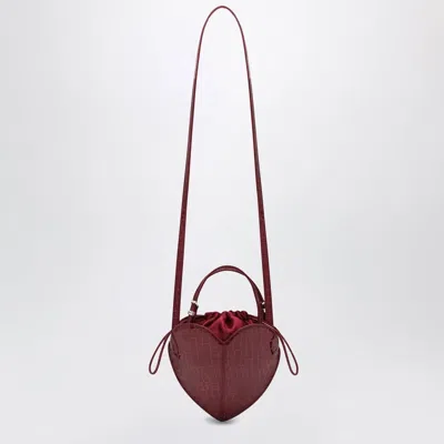 Rotate Birger Christensen Rotate Birgerchristensen Burgundy Heart Bag Croco In Leather