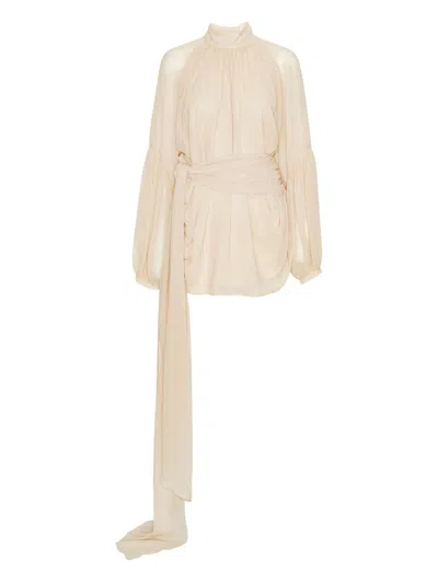 ROTATE BIRGER CHRISTENSEN ROTATE BIRGERCHRISTENSEN CHIFFON DRESS WITH SHOULDER STRAPS AND TIE