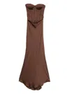 Rotate Birger Christensen Rotate Birgerchristensen Corset Maxi Dress In Brown