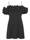 Rotate Birger Christensen Rotate Birgerchristensen Crepe A-line Mini Dress In Black