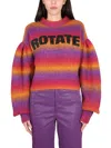 Rotate Birger Christensen Intarsia-logo Striped Cropped Jumper