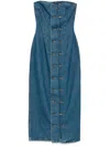 Rotate Birger Christensen Rotate Birgerchristensen Denim Button Down Dress In Blue
