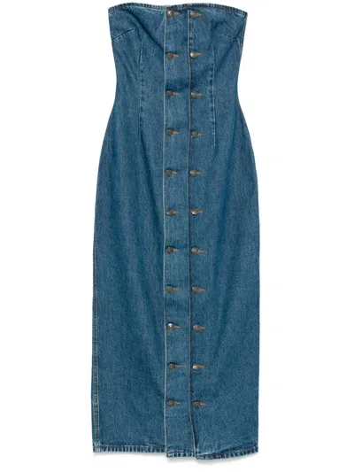 ROTATE BIRGER CHRISTENSEN ROTATE BIRGERCHRISTENSEN DENIM BUTTON DOWN DRESS