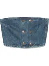 Rotate Birger Christensen Rotate Birgerchristensen Denim Top With Buttons In Blue