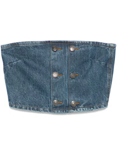 ROTATE BIRGER CHRISTENSEN ROTATE BIRGERCHRISTENSEN DENIM TOP WITH BUTTONS
