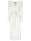 Rotate Birger Christensen Sequined Midi Wrap Dress In White