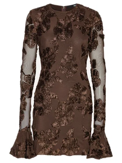 ROTATE BIRGER CHRISTENSEN ROTATE BIRGERCHRISTENSEN FLOWER MESH MINI DRESS