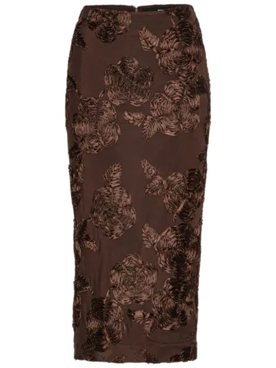 ROTATE BIRGER CHRISTENSEN ROTATE BIRGERCHRISTENSEN FLOWER MESH PENCIL SKIRT