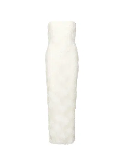 Rotate Birger Christensen Rotate Birgerchristensen Flower Mesh Tube Dress In White