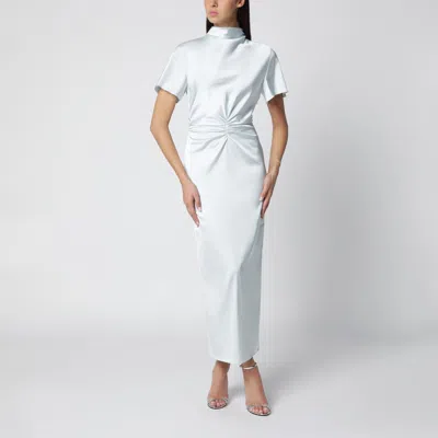 Rotate Birger Christensen Rotate Birgerchristensen Ice Flow Ruched Midi Dress In Blue