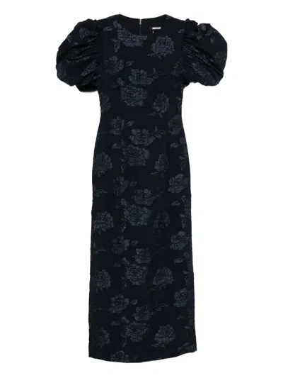 Rotate Birger Christensen Rotate Birgerchristensen Rotate Jacquard Midi Dress In Black