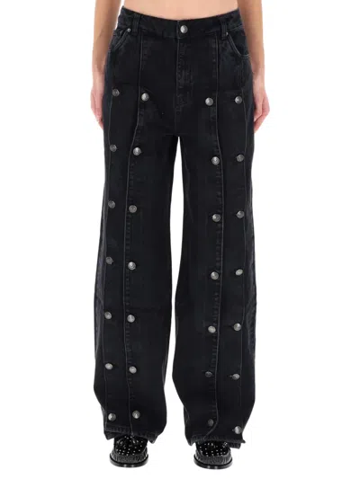 Rotate Birger Christensen Rotate Birgerchristensen Jeans With Button Detail In Black
