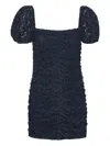 Rotate Birger Christensen Rotate Micro Lace Dress With Balloon Sleeves In Blue