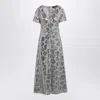 Rotate Birger Christensen 旋转birger Christensen Light Grey Chiffon Midi连衣裙与亮片