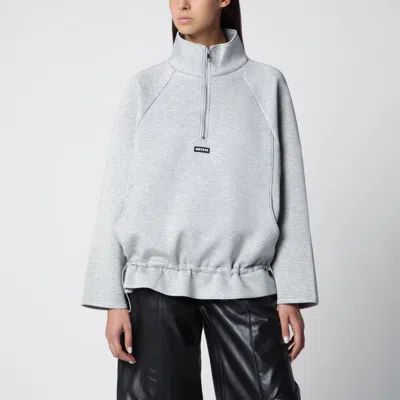Rotate Birger Christensen Rotate Birgerchristensen Light Grey Scuba Half Zip Jacket In Gray