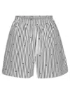 Rotate Birger Christensen Waistband Striped Logo Shorts Side Pockets In Multi
