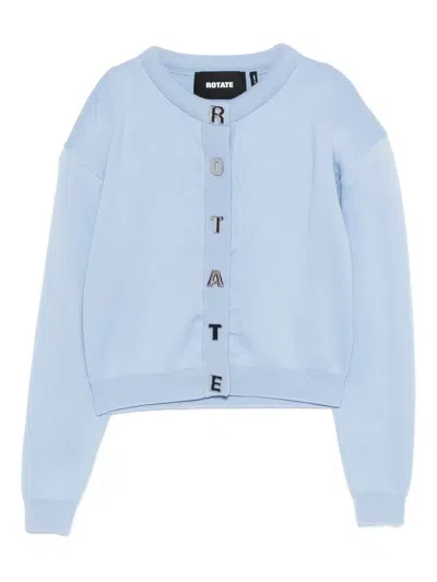 Rotate Birger Christensen Rotate Birgerchristensen Logo-button Cardigan In Blue