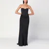 Rotate Birger Christensen Maxi Satin Dress With Corset In Black