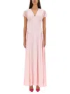 Rotate Birger Christensen Rotate Long Dress With Draped Silhouette