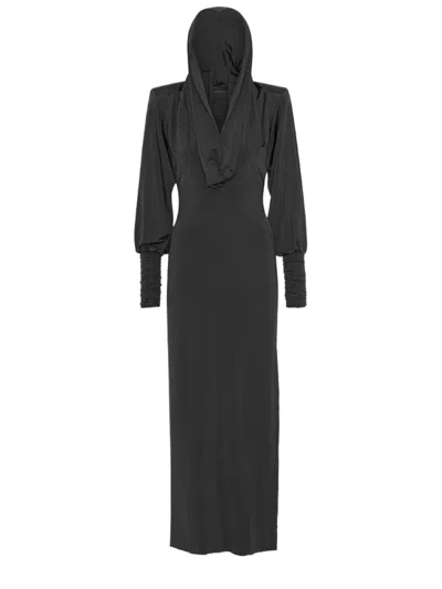 Rotate Birger Christensen Thom Krom Long Dress With Hood In Black