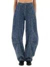 Rotate Birger Christensen Rotate Birgerchristensen Wide Denim Trousers In Blue