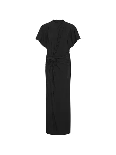 Rotate Birger Christensen Rotate Birgerchristensen Maxi Slit Dress In Black