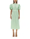 Rotate Birger Christensen Womens Fennel Flower Elasticated-panel Puff-sleeve Woven Midi Dress