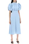 Rotate Birger Christensen Rotate Polka Dot Midi Dress With Balloon Sleeves Women In Blue