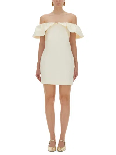 ROTATE BIRGER CHRISTENSEN ROTATE BIRGERCHRISTENSEN MINI DRESS WITH BARE SHOULDERS