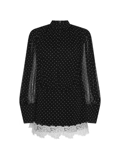 Rotate Birger Christensen Rotate Birgerchristensen Minidress Ls Lace Detail In Black