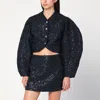 Rotate Birger Christensen Rotate Birgerchristensen  Navy Blue Bouclé Jacket With Sequins In Black
