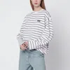 Rotate Birger Christensen Rotate Birgerchristensen Pink Striped Oversized Longsleeve Tshirt In White