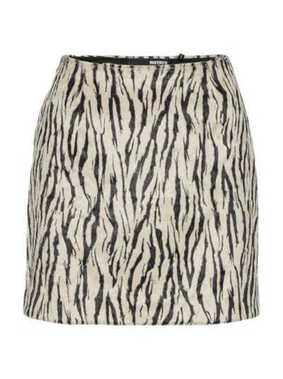 ROTATE BIRGER CHRISTENSEN ROTATE BIRGERCHRISTENSEN PRINTED FAUX FUR SKIRT