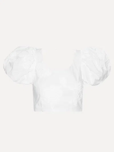 Rotate Birger Christensen Rotate Birgerchristensen Puff Sleeve Cotton Top