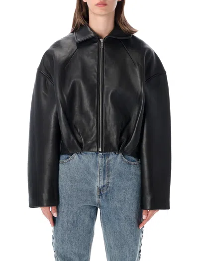 Rotate Birger Christensen Rotate Birgerchristensen Rotate Collared Boxy Jacket In Black