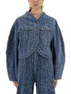 Rotate Birger Christensen Cropped Length Front Pockets Long Sleeves In Blue