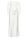 Rotate Birger Christensen Rotate Birgerchristensen Ruched Maxi Dress In White