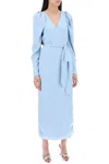 Rotate Birger Christensen Rotate Birgerchristensen Satin Wrap Midi Dress With A Crossover