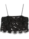 Rotate Birger Christensen Rotate Birgerchristensen Sequins Crop Top In Black