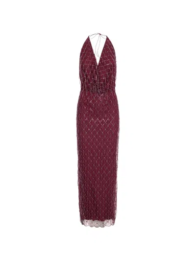 Rotate Birger Christensen Rotate Birgerchristensen Sequins Halterneck Dress In Brown