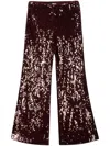 Rotate Birger Christensen High-waisted Flared Sequinned Trousers