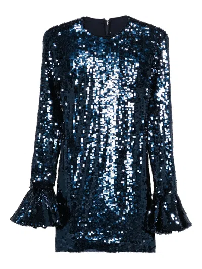 Rotate Birger Christensen Rotate Birgerchristensen Sequins Mini Dress In Blue