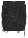 Rotate Birger Christensen Mini Skirt With Abstract Sequin And Bead Embellishments In Black