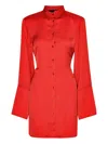 Rotate Birger Christensen Rotate Birgerchristensen Shirt Dress With Satin Tie In Red