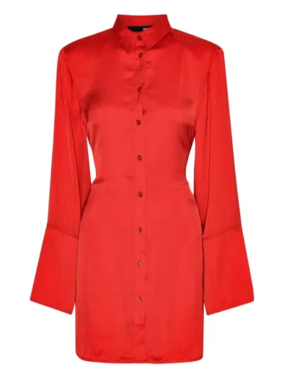 ROTATE BIRGER CHRISTENSEN ROTATE BIRGERCHRISTENSEN SHIRT DRESS WITH SATIN TIE