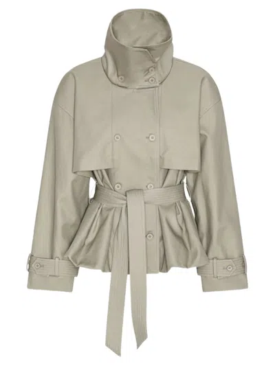 Rotate Birger Christensen Rotate Birgerchristensen Short Trench Coat In Transparent
